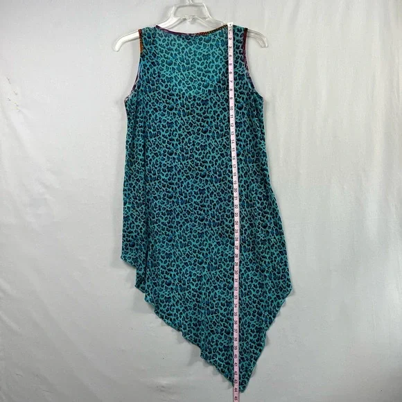 Dor Dor Tunic Tank Top Womens M Multicolor High Low Snake Leopard Boho - Picture 5 of 10